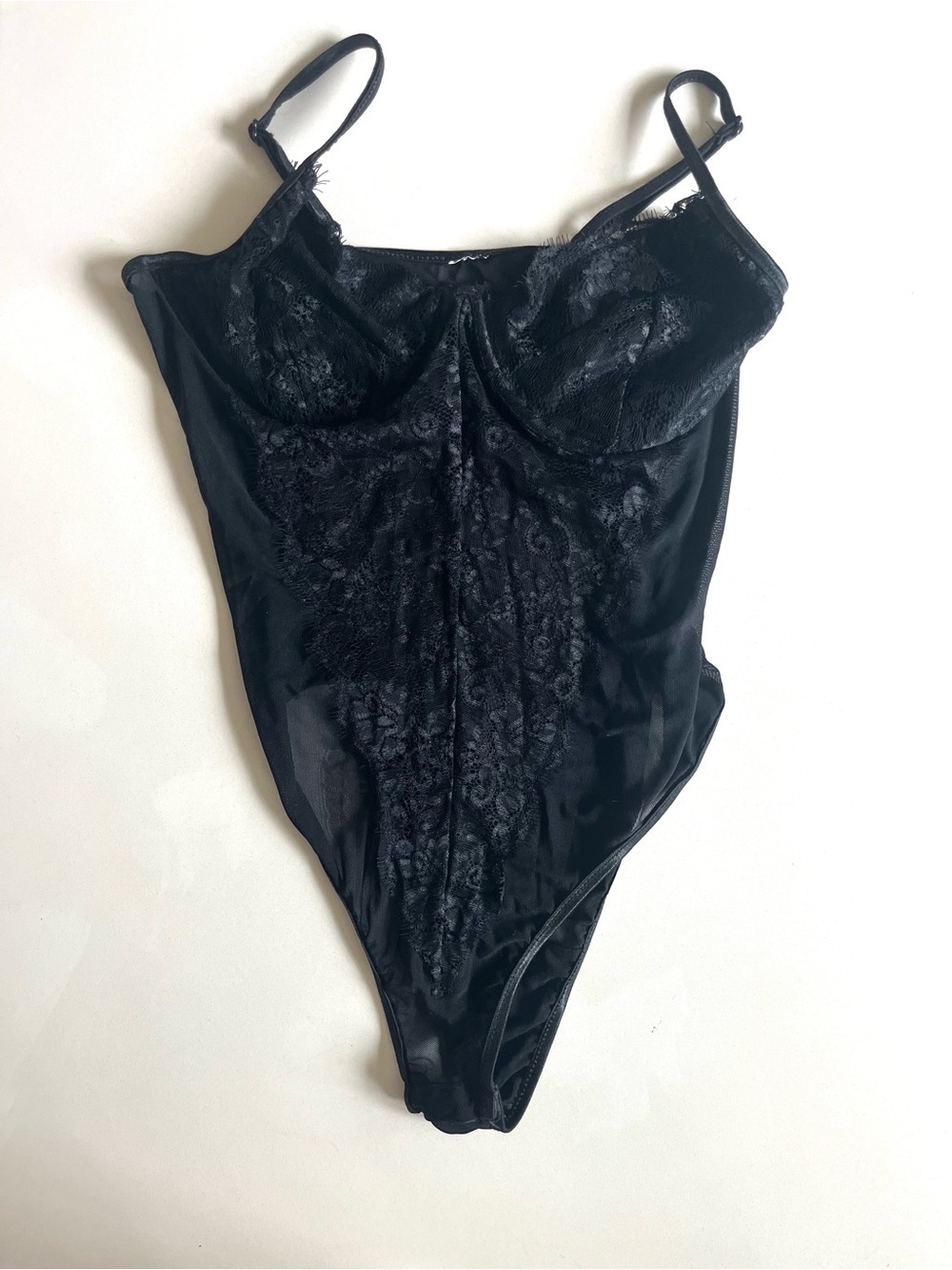 LULUS NWOT Lace Bodysuit, Lingerie, Black Large